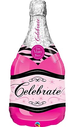 Бутылка шампанского (розовая)