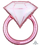 Кольцо бриллиант (розовый)