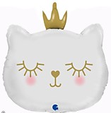 Голова кошки, белая в короне
