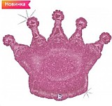 Корона розовая голография