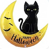 Черная кошка на хэллоуин