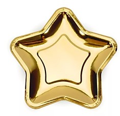 Тарелки фольгированная Звезда золото