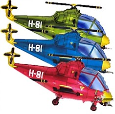Вертолет Военный (цвета: зеленый, голубой, красный)