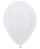 Шар (12''/30 см) Белый, металлик