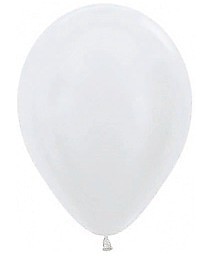 Шар (12''/30 см) Белый, металлик