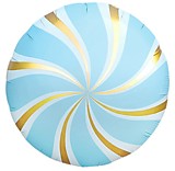 Леденец голубой/золото сатин