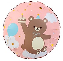 Мишка с кексиком розовый