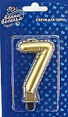 Свеча Цифра "7" Золото Воздушный шарик
