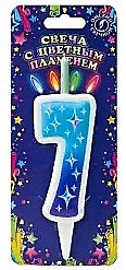 Цифра 7 Цветное пламя