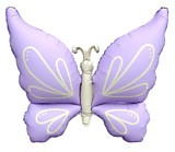Нежная бабочка, сиреневый сатин