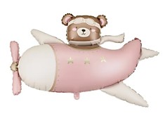 Мишка в самолёте (розовый)
