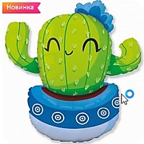 Счастливый кактус, голубой
