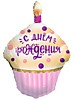 Кекс с ДР (розовый)