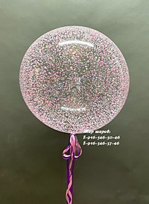 Шар Bubble с конфетти пенопластовые шарики