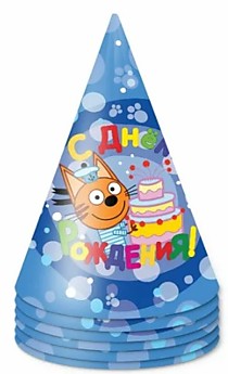 Колпачки Три кота С ДР, синие