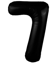Цифра "7" Slim Чёрный блеск