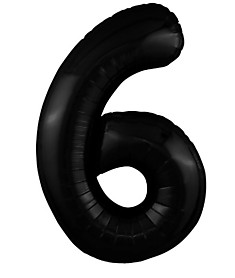 Цифра "6" Slim Чёрный блеск