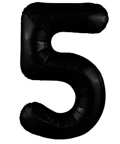 Цифра "5" Slim Чёрный блеск