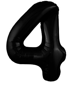 Цифра "4" Slim Чёрный блеск