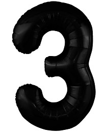 Цифра "3" Slim Чёрный блеск