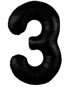 Цифра "3" Slim Чёрный блеск