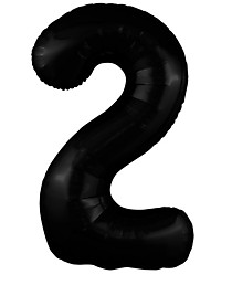 Цифра "2" Slim Чёрный блеск