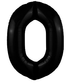 Цифра "0" Slim Чёрная блеск