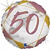 Круг Цифра 50 Мрамор, розовое золото голография